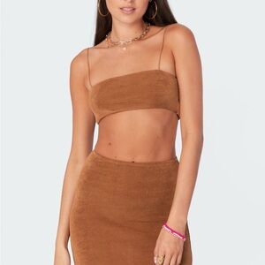 Edikted Brown Two-Piece Maxi Skirt Set